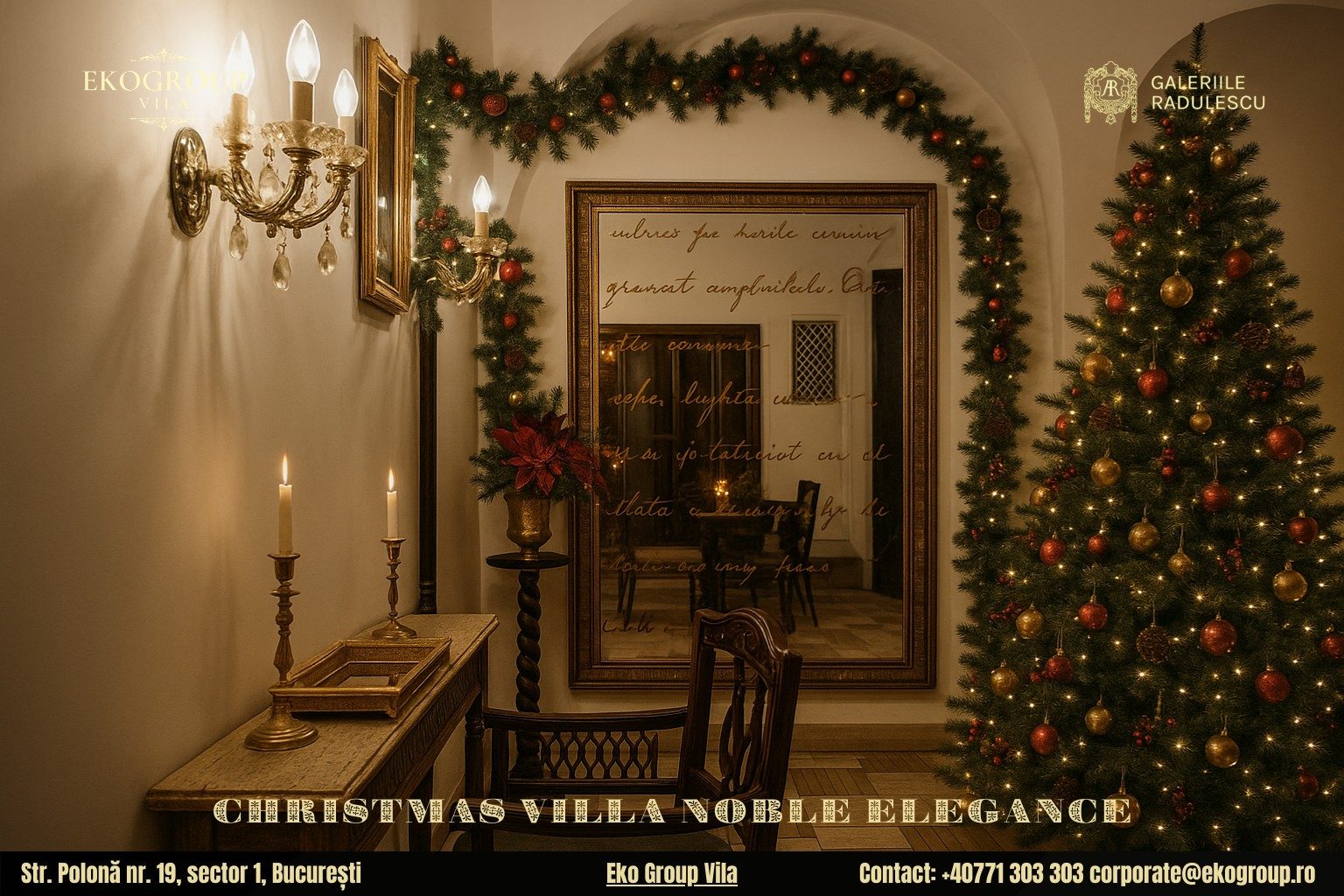 Eleganța nobilă a Eko Group Vila prinsă în decoratiuni de Crăciun interbelice